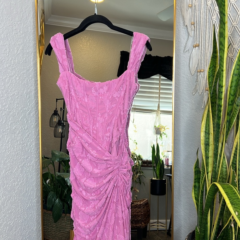 HOUSE OF CB 'Cesca' Rose Pink Floral Maxi Dress NWOT - Picture 7 of 10